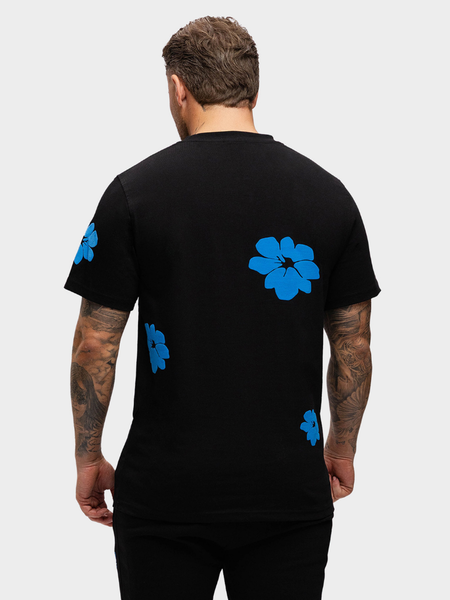2LEGARE 2LEGARE Flower T-Shirt - Black/Cobalt