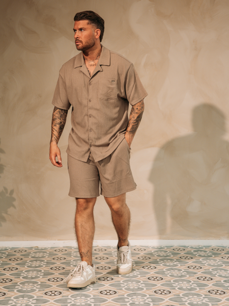 2LEGARE 2LEGARE Embroidery Shirt - Beige