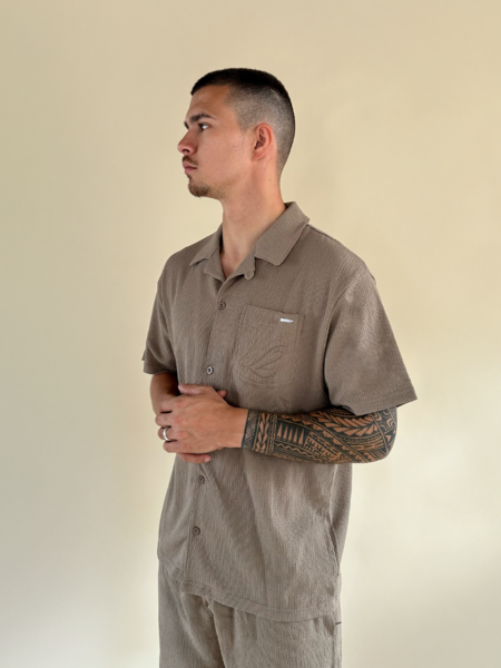 2LEGARE 2LEGARE Embroidery Shirt - Beige