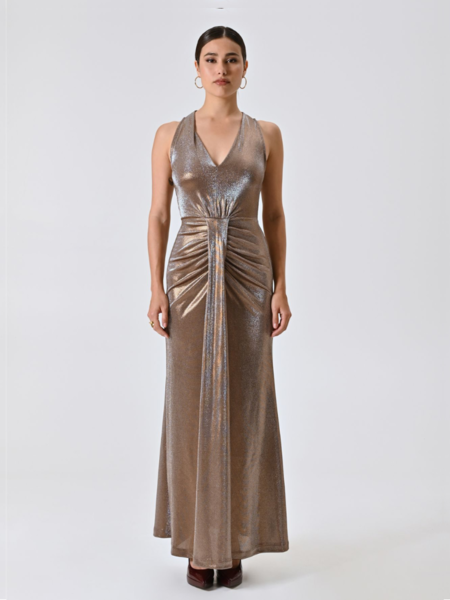 Rinascimento Baci Adem Abi Impero Dress - Marrone Bronzo Rinascimento Rinascimento Baci Adem Abi Impero Dress - Marrone Bronzo