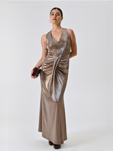 Rinascimento Baci Adem Abi Impero Dress - Marrone Bronzo Rinascimento Rinascimento Baci Adem Abi Impero Dress - Marrone Bronzo