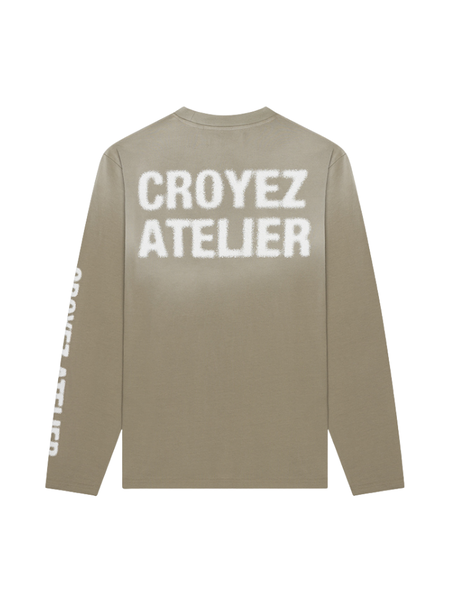 Croyez Croyez Sprayed Atelier Longsleeve T-Shirt - Dusty Olive Croyez Sprayed Atelier Longsleeve T-Shirt - Dusty Olive