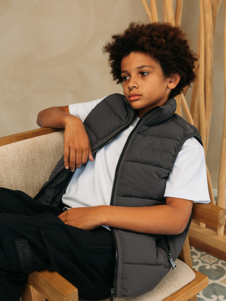 Malelions Malelions Kids Matt Crinkle Padded Bodywarmer - Anthracite