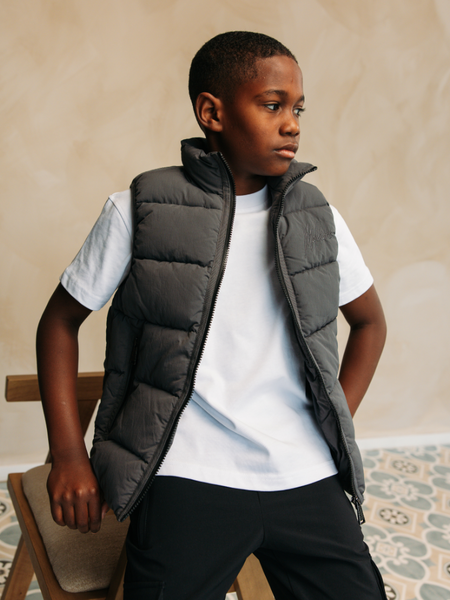 Malelions Malelions Kids Matt Crinkle Padded Bodywarmer - Anthracite