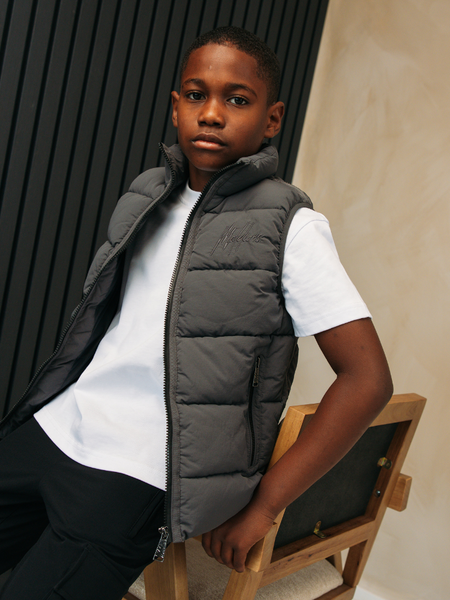 Malelions Malelions Kids Matt Crinkle Padded Bodywarmer - Anthracite