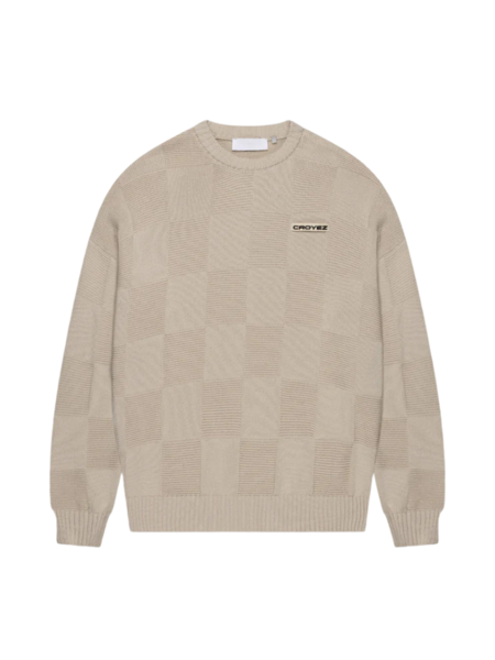 Croyez Croyez Checkerboard Knit Sweater - Grey Croyez Checkerboard Knit Sweater - Grey