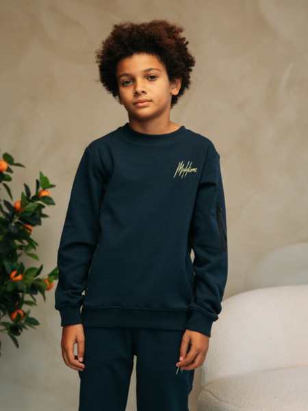 Malelions Malelions Kids Counter Sweater - Navy/Bright Yellow