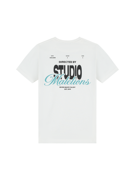Malelions Malelions Kids Studio T-Shirt - Off-White Malelions Kids Studio T-Shirt - Off-White