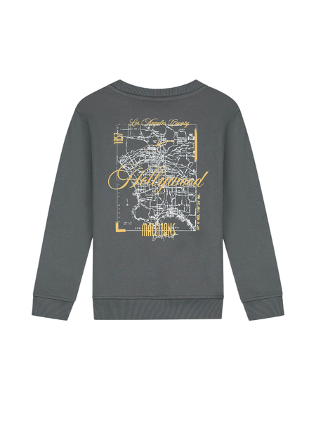 Malelions Malelions Kids Hollywood Map Sweater - Anthracite Malelions Kids Hollywood Map Sweater - Anthracite