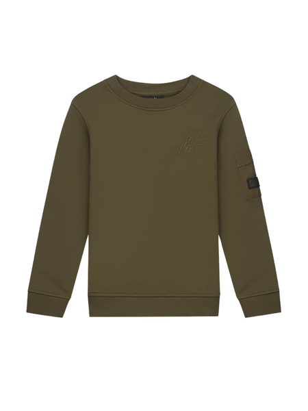 Malelions Malelions Kids Nylon Pocket Sweater - Moss Green Malelions Kids Nylon Pocket Sweater - Moss Green