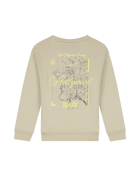Malelions Malelions Kids Hollywood Map Sweater - Beige Malelions Kids Hollywood Map Sweater - Beige