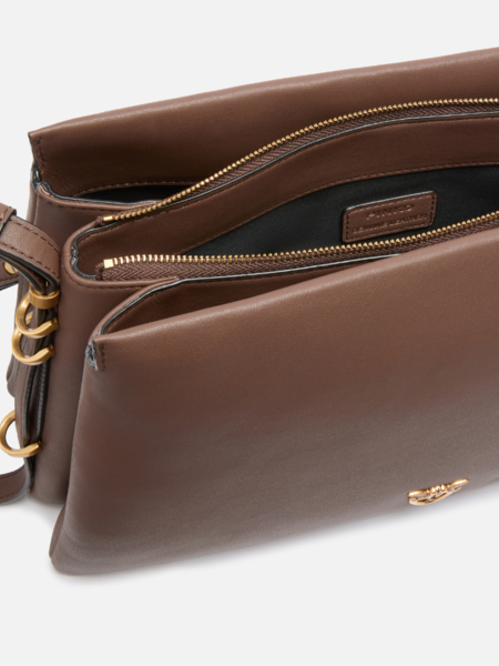 Pinko Triplet Vitello Morbido Bag - Marrone Castano/Antique Pinko Pinko Triplet Vitello Morbido Bag - Marrone Castano/Antique