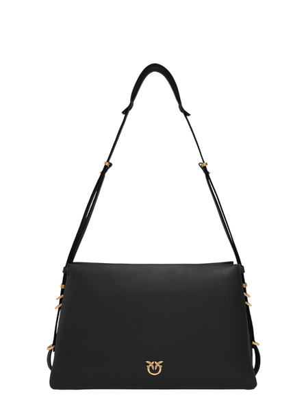 Pinko Pinko Triplet Vitello Morbido Bag - Black/Antique Gold Pinko Triplet Vitello Morbido Bag - Black/Antique Gold