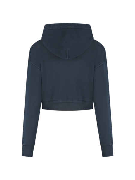 Malelions Women Cropped Zip Hoodie - Midnight Blue Malelions Malelions Women Cropped Zip Hoodie - Midnight Blue
