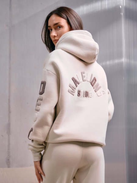 Malelions Malelions Women Sherpa Applique Hoodie - Beige