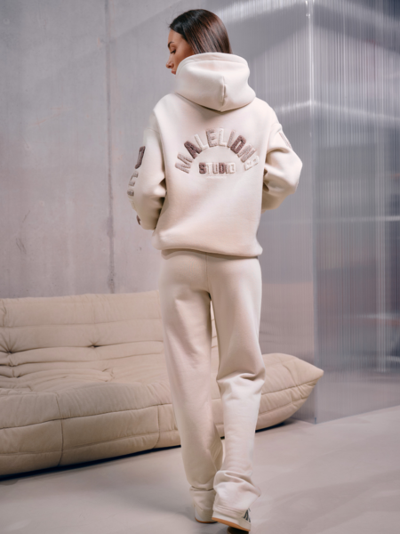 Malelions Malelions Women Sherpa Applique Hoodie - Beige