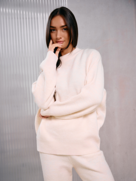 Malelions Malelions Women Oversized Knit Sweater - Beige