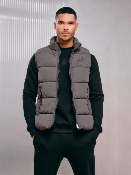 Malelions Malelions Matt Crinkle Padded Vest - Mulch Brown