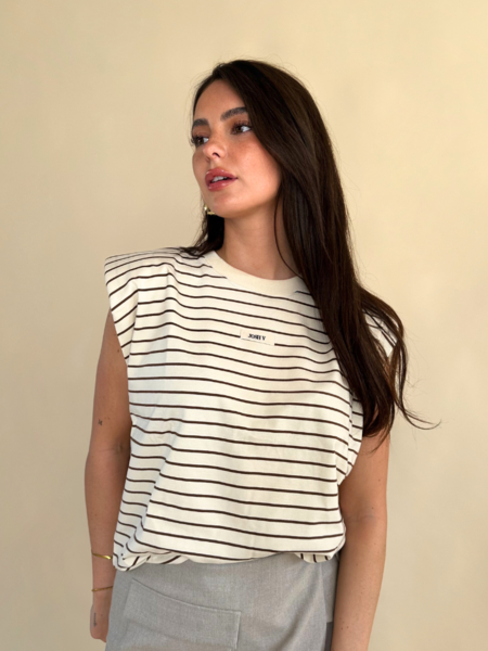 Josh V Josh V Sue T-Shirt - Creme White/Dark Brown Josh V Sue T-Shirt - Creme White/Dark Brown