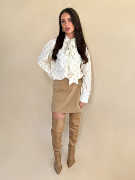 Josh V Josh V Sydney Blouse - Creme White/Light Brown