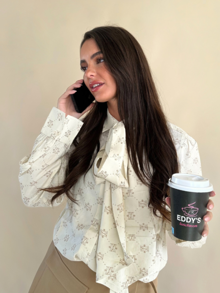 Josh V Josh V Sydney Blouse - Creme White/Light Brown