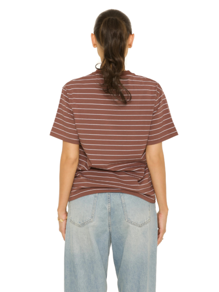 La Sisters La Sisters Short Sleeve Oversized Stripe Tee - Brown