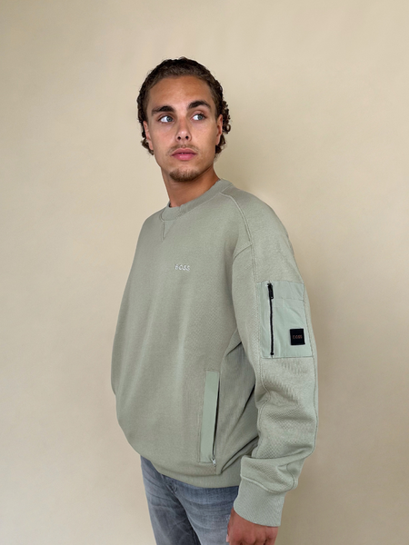 Hugo Boss We Mixed Sweater - Open Green Hugo Boss Hugo Boss We Mixed Sweater - Open Green