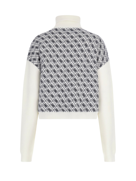 Guess Guess LS MN Aubrey 4G Sweater - 4G Cream and Blue