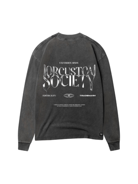 JorCustom JorCustom Women Uncommon Minds LongSleeve Tee - Acid Grey JorCustom Women Uncommon Minds LongSleeve Tee - Acid Grey