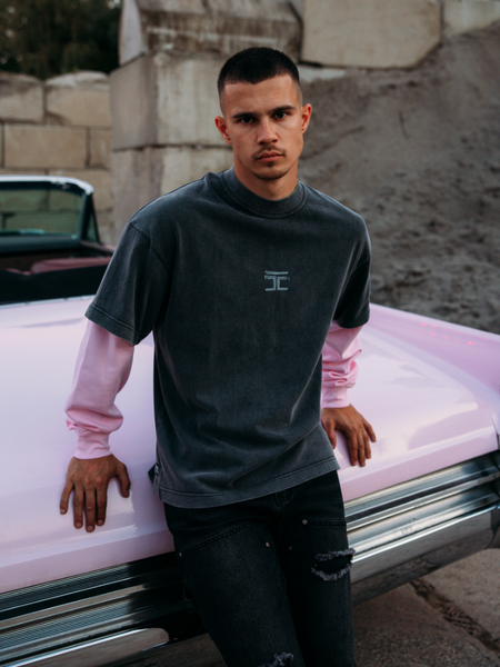 JorCustom JorCustom Artist Double Layered Longsleeve - Acid-Pink