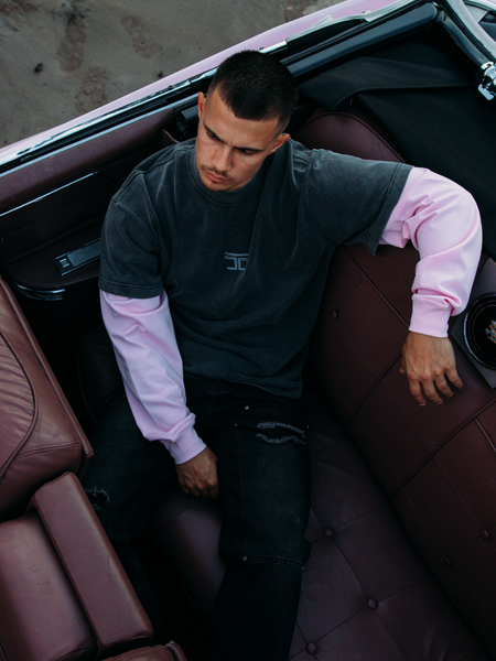JorCustom JorCustom Artist Double Layered Longsleeve - Acid-Pink