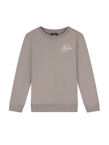 Malelions Malelions Kids Striped Signature Sweater - Grey Brown/Off-White