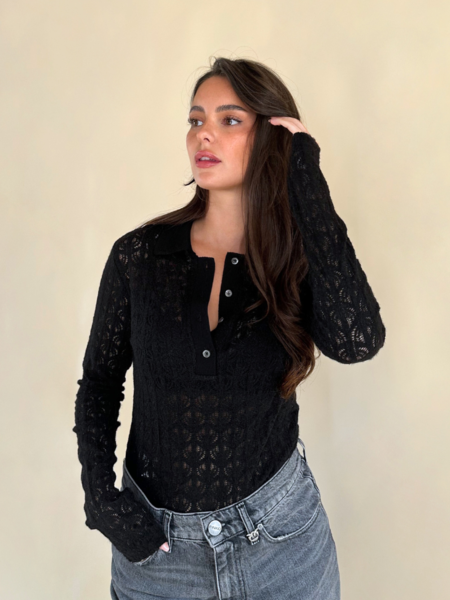 Pinko Pinko Yoana Body Pizzo Mano Calda - Nero Limousine Pinko Yoana Body Pizzo Mano Calda - Nero Limousine