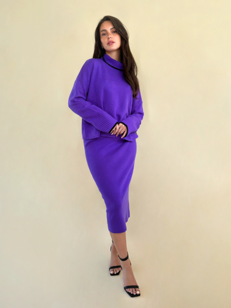 Pinko Pinko Falkland Maglia Lana Merinos Cachemi Sweater - Lavanda Bluast