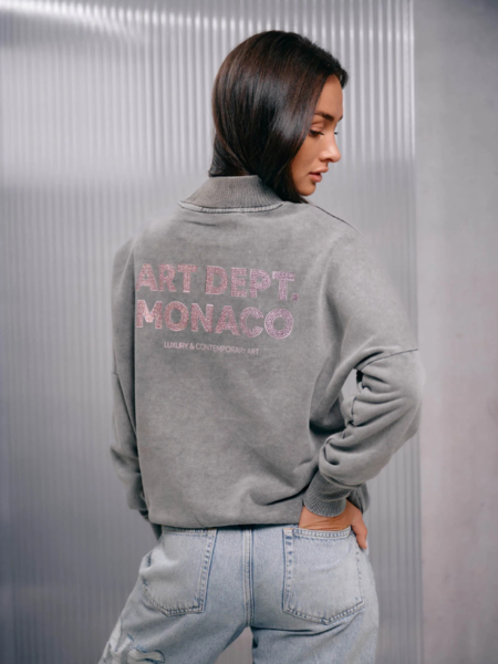 Malelions Women Rhinestone Sweater - Acid Wash Malelions Malelions Women Rhinestone Sweater - Acid Wash