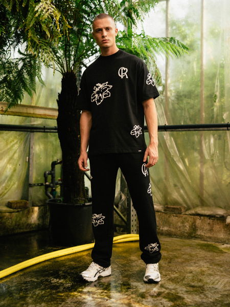 Croyez Croyez Straight Leg Flower Sweatpants - Black