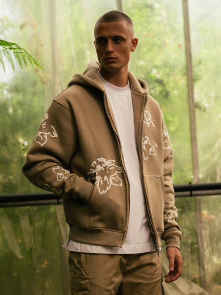 Croyez Croyez Flower Zip-Hoodie - Sand