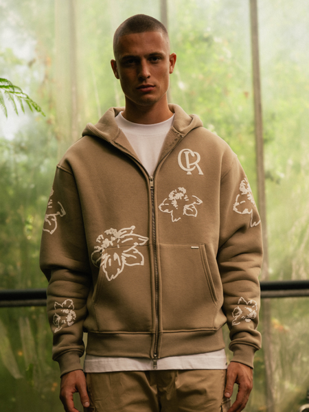 Croyez Croyez Flower Zip-Hoodie - Sand