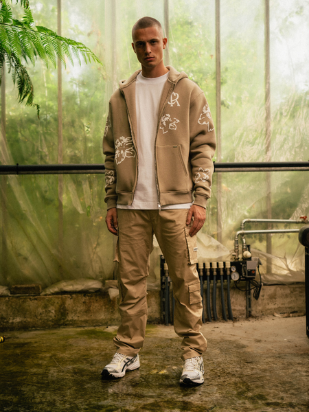 Croyez Croyez Flower Zip-Hoodie - Sand