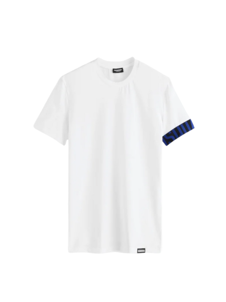Dsquared2 Logo Branding T-Shirt - White/Black/Blue Dsquared2 Logo Branding T-Shirt - White/Black/Blue