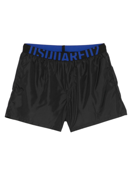 Dsquared2 Logo Swimshort - Black/Electric Blue Dsquared2 Logo Swimshort - Black/Electric Blue