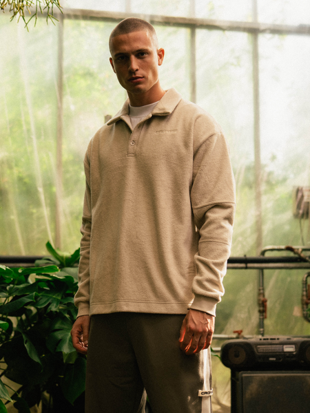 Croyez Croyez Fleece Polo Sweater - Sand
