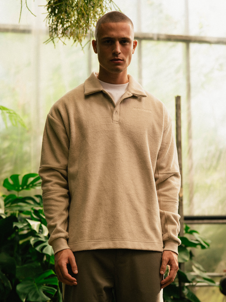 Croyez Croyez Fleece Polo Sweater - Sand