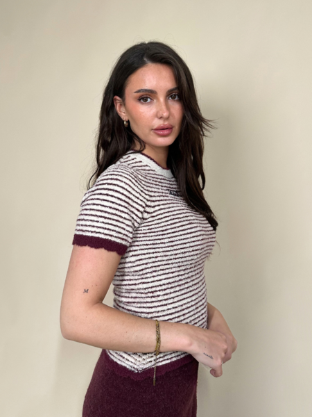 Reinders Selena Stripes Top - Maroon Reinders Reinders Selena Stripes Top - Maroon