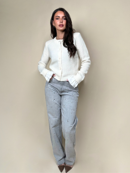 Josh V Bebe Cardigan - Light Ecru Melange Josh V Josh V Bebe Cardigan - Light Ecru Melange