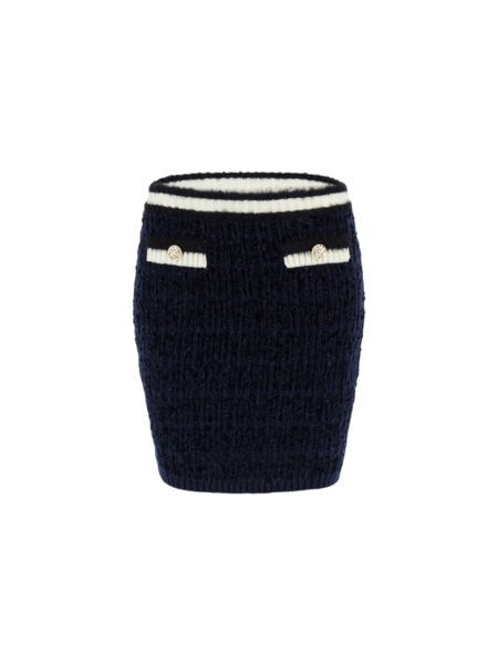 Guess Aomori Tape Yarn Skirt - Suiting Blue Multi