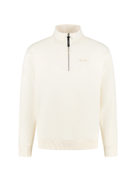 Pure Path Pure Path Embroidery Half-zip Sweater - Ecru Pure Path Embroidery Half-zip Sweater - Ecru