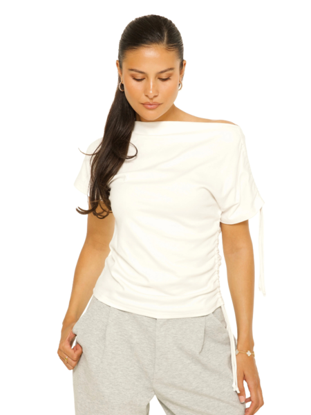 La Sisters La Sisters Off-Shoulder String Top - Off White La Sisters Off-Shoulder String Top - Off White
