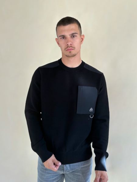 Moose Knuckles Moose Knuckles Men Elowan Crewneck - Black Moose Knuckles Men Elowan Crewneck - Black