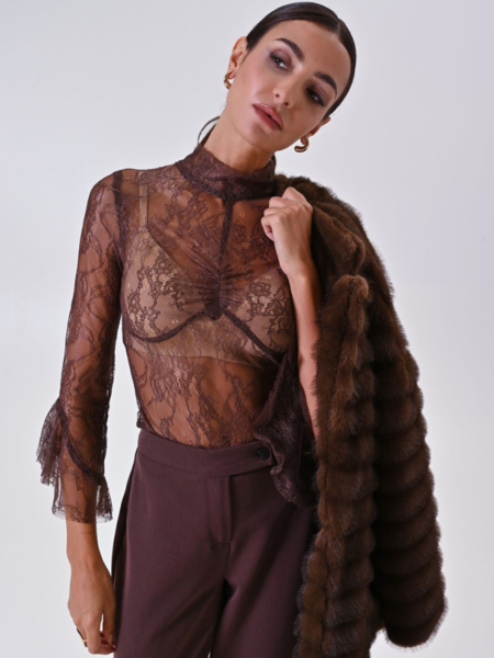 Rinascimento Rinascimento Cose Lupetto Top- Cioccolato